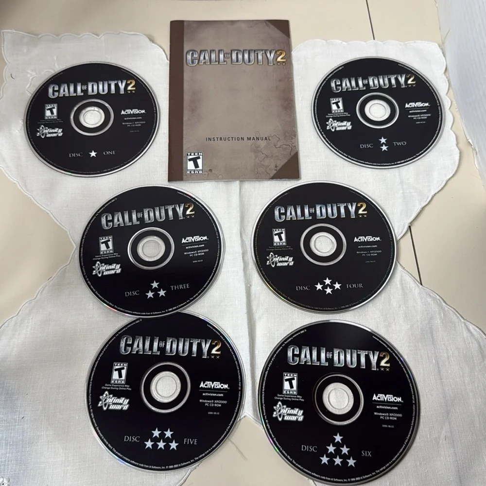 Call of Duty 2 PC Game Activision 6 Disks Instruction Manual Battles Missions